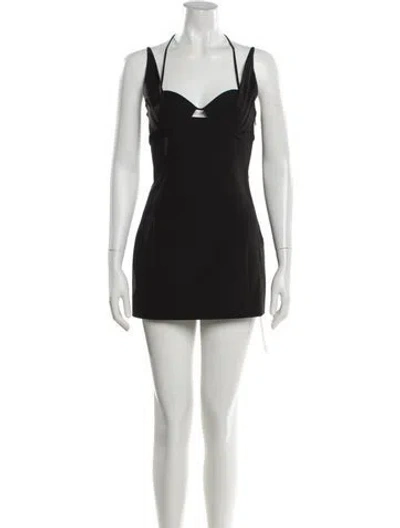 Pre-owned Simkhai Square Neckline Mini Dress In Black