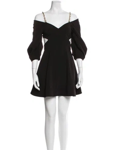 Pre-owned Simkhai Square Neckline Mini Dress In Black