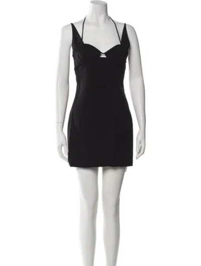 Pre-owned Simkhai Square Neckline Mini Dress In Black