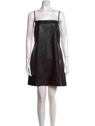 Pre-owned Simkhai Square Neckline Mini Dress In Black