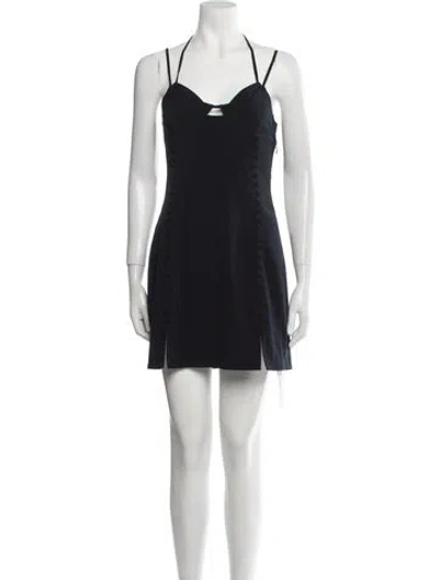 Pre-owned Simkhai Square Neckline Mini Dress In Blue