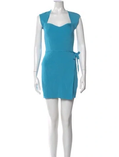 Pre-owned Simkhai Square Neckline Mini Dress In Blue