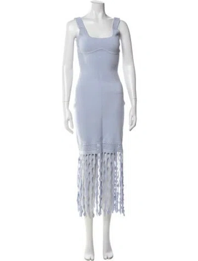 Pre-owned Simkhai Square Neckline Mini Dress In Blue