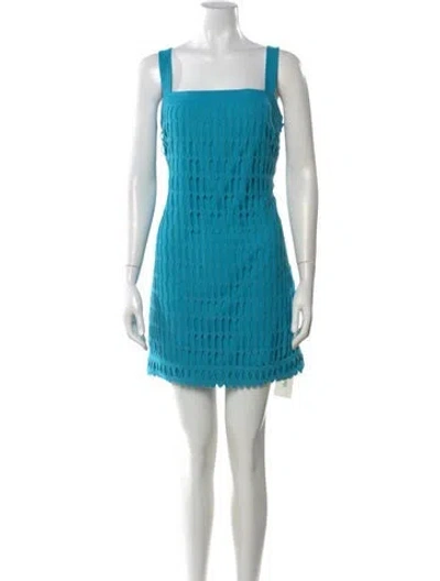 Pre-owned Simkhai Square Neckline Mini Dress In Blue