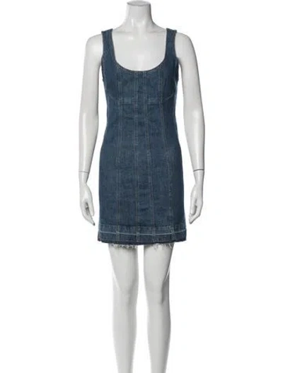 Pre-owned Simkhai Square Neckline Mini Dress In Blue