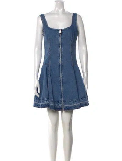 Pre-owned Simkhai Square Neckline Mini Dress In Blue