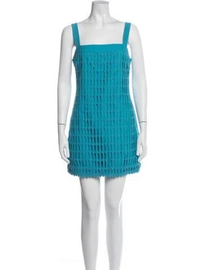 Pre-owned Simkhai Square Neckline Mini Dress In Blue
