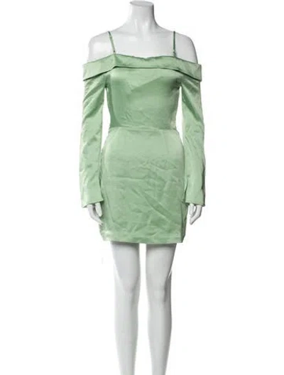 Pre-owned Simkhai Square Neckline Mini Dress In Green