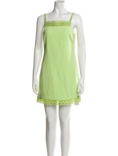 Pre-owned Simkhai Square Neckline Mini Dress In Green