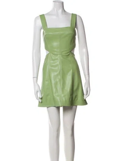 Pre-owned Simkhai Square Neckline Mini Dress In Green