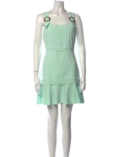 Pre-owned Simkhai Square Neckline Mini Dress In Green