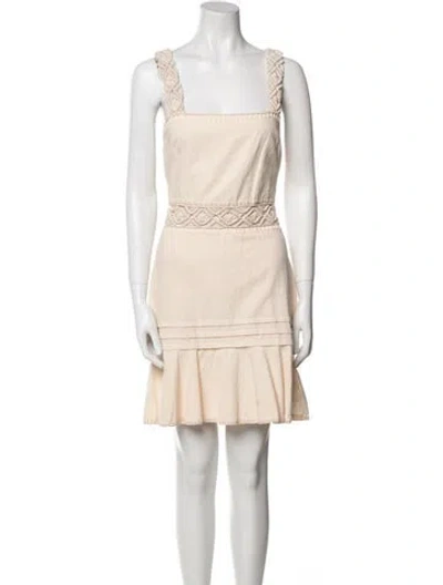 Pre-owned Simkhai Square Neckline Mini Dress In Neutral