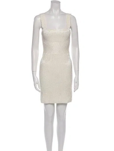 Pre-owned Simkhai Square Neckline Mini Dress In Neutral