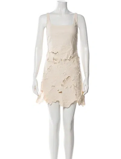 Pre-owned Simkhai Square Neckline Mini Dress In Neutral