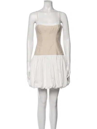 Pre-owned Simkhai Square Neckline Mini Dress In Neutral