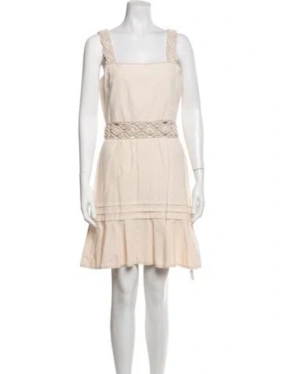 Pre-owned Simkhai Square Neckline Mini Dress In Neutrals