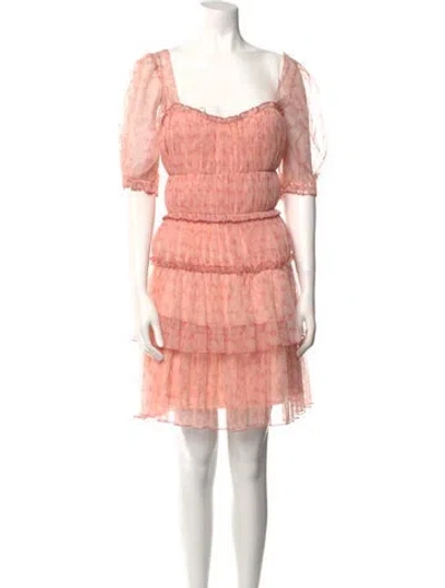 Pre-owned Simkhai Square Neckline Mini Dress In Orange