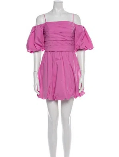 Pre-owned Simkhai Square Neckline Mini Dress In Pink