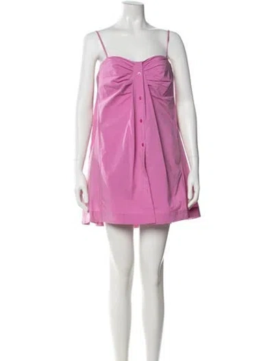 Pre-owned Simkhai Square Neckline Mini Dress In Pink
