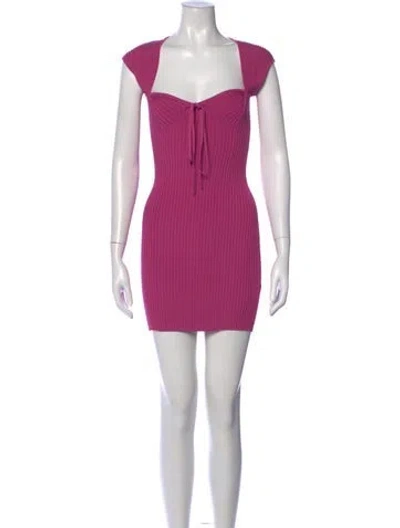 Pre-owned Simkhai Square Neckline Mini Dress In Purple