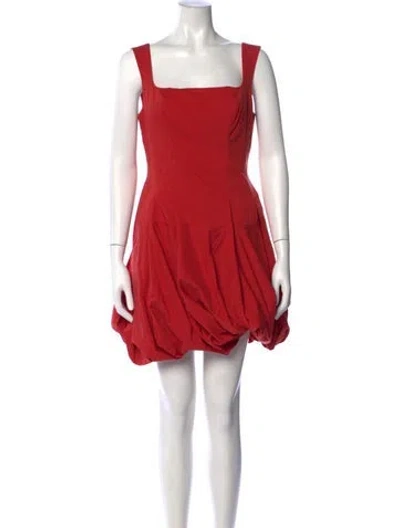 Pre-owned Simkhai Square Neckline Mini Dress In Red