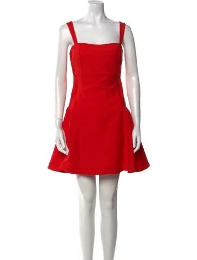 Pre-owned Simkhai Square Neckline Mini Dress W/ Tags In Red
