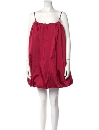 Pre-owned Simkhai Square Neckline Mini Dress W/ Tags In Red