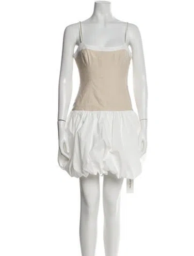 Pre-owned Simkhai Square Neckline Mini Dress W/ Tags In White