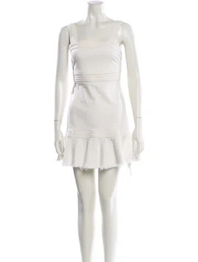 Pre-owned Simkhai Square Neckline Mini Dress In White