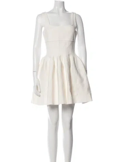 Pre-owned Simkhai Square Neckline Mini Dress In White