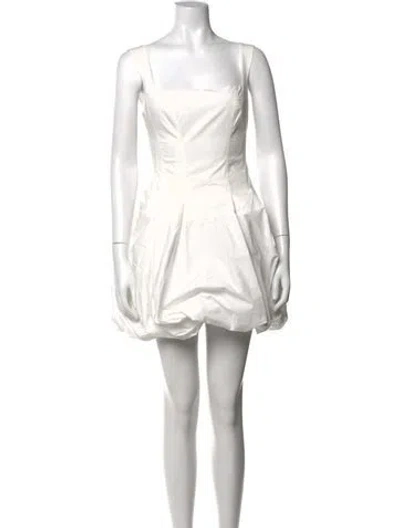 Pre-owned Simkhai Square Neckline Mini Dress In White