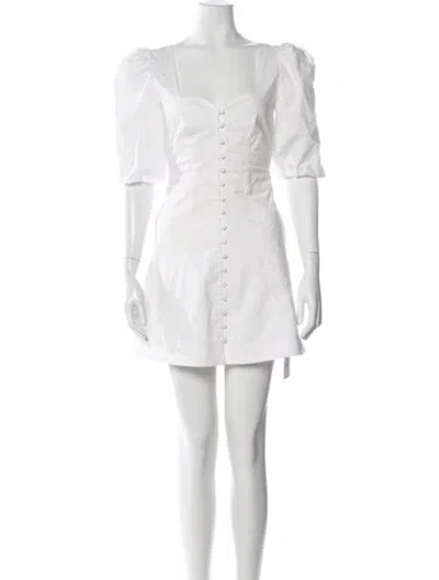 Pre-owned Simkhai Square Neckline Mini Dress In White