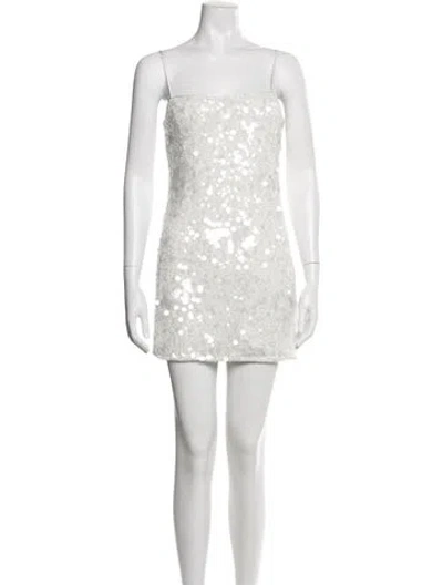 Pre-owned Simkhai Square Neckline Mini Dress In White