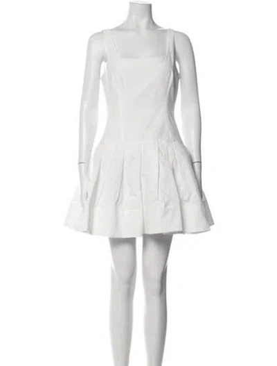 Pre-owned Simkhai Square Neckline Mini Dress In White