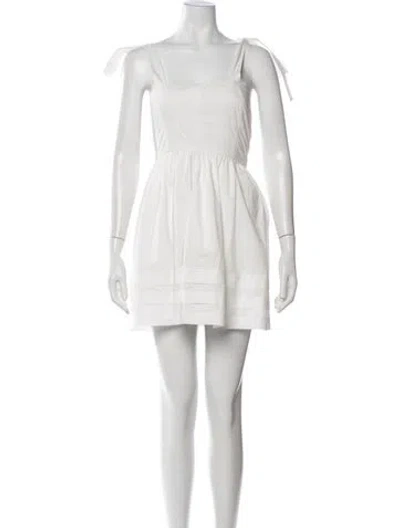 Pre-owned Simkhai Square Neckline Mini Dress In White