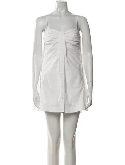 Pre-owned Simkhai Square Neckline Mini Dress In White