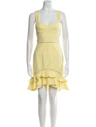 Pre-owned Simkhai Square Neckline Mini Dress In Yellow