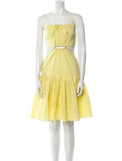 Pre-owned Simkhai Square Neckline Mini Dress In Yellow
