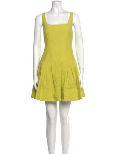 Pre-owned Simkhai Square Neckline Mini Dress In Yellow