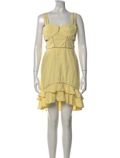 Pre-owned Simkhai Square Neckline Mini Dress In Yellow