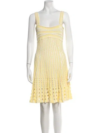 Pre-owned Simkhai Square Neckline Mini Dress In Yellow