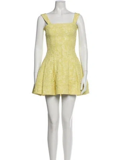 Pre-owned Simkhai Square Neckline Mini Dress In Yellow