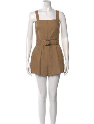 Pre-owned Simkhai Square Neckline Romper In Neutral