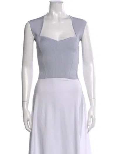 Pre-owned Simkhai Square Neckline Short Sleeve Crop Top In White