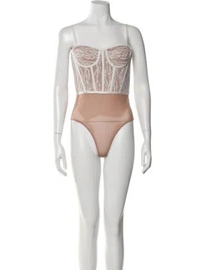 Pre-owned Simkhai Square Neckline Sleeveless Bodysuit W/ Tags In White