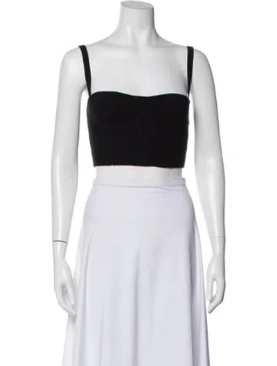 Pre-owned Simkhai Square Neckline Sleeveless Crop Top In Black