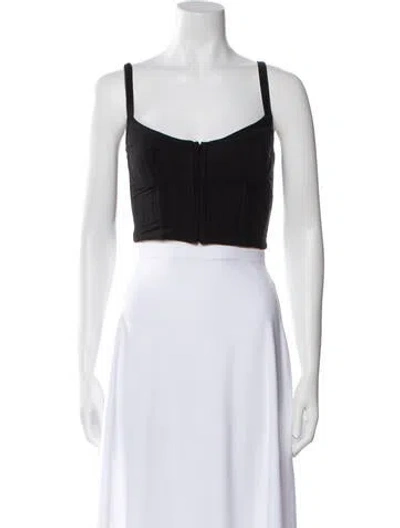Pre-owned Simkhai Square Neckline Sleeveless Crop Top In Black