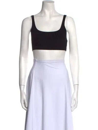 Pre-owned Simkhai Square Neckline Sleeveless Crop Top In Black