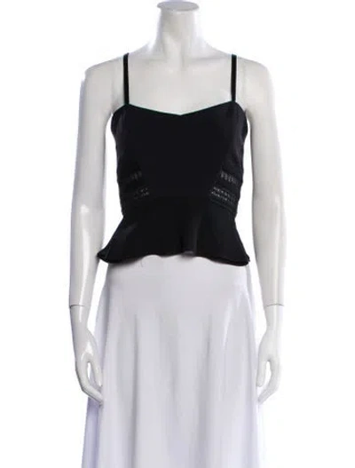 Pre-owned Simkhai Square Neckline Sleeveless Crop Top In Black