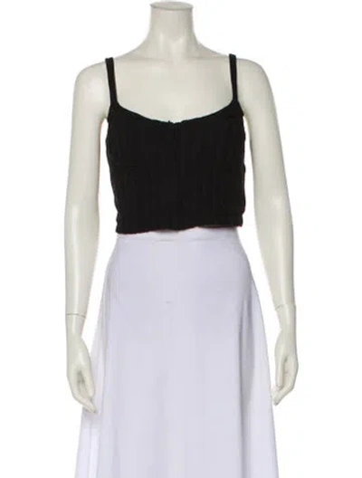 Pre-owned Simkhai Square Neckline Sleeveless Crop Top In Black